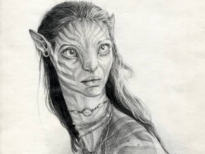 Avatar Neytiri Charcoal Art Wallpaper