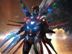 Avengers Iron Man Battle In Titan Wallpaper