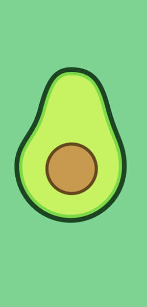 Avocado Icon On A Green Background Wallpaper