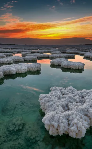 Awe-inspiring View Of Rocky Salt Formations At The Dead Sea Wallpaper