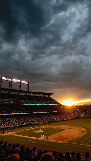 Awesome Baseball During Sunset Wallpaper