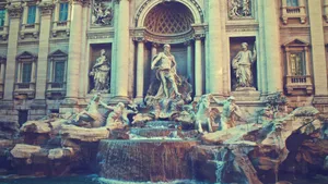 Awesome Trevi Fountain Portrait Wallpaper