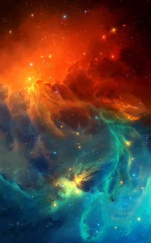 Awesome Two-tone Nebula Phone Wallpaper