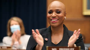 Ayanna Pressley Hands Apart Black Dress Wallpaper