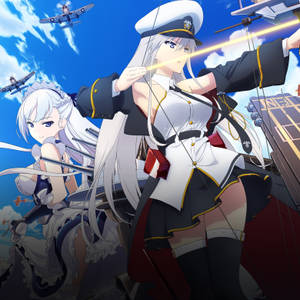 Azur Lane Enterprise And Belfast Prepare For Battle Wallpaper