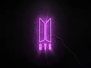 B T S Neon Logo Wallpaper Wallpaper