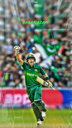 Babar Azam Celebrating Wallpaper