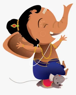 Baby Ganesh Cartoon Wallpaper