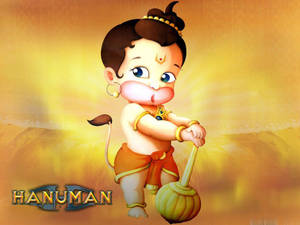 Baby Hanuman Holding Gada Wallpaper