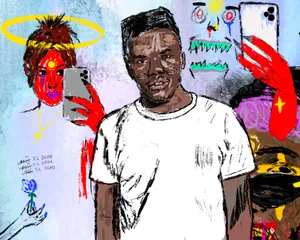 Baby Keem Crayon Drawing Wallpaper