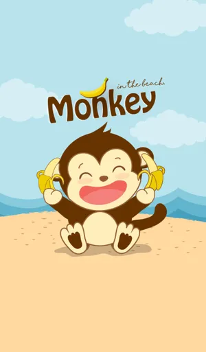 Baby Monkey At The Beach Wallpaper
