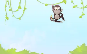 Baby Monkey Swinging Wallpaper