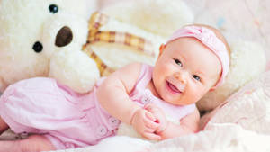 Baby Photography Infant With Teddy Bear Wallpaper