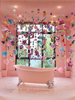 Baby Pink Bathtub Wallpaper