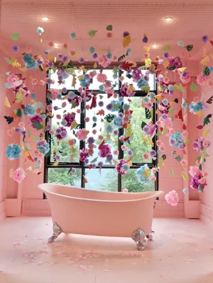 Baby Pink Bathtub Wallpaper