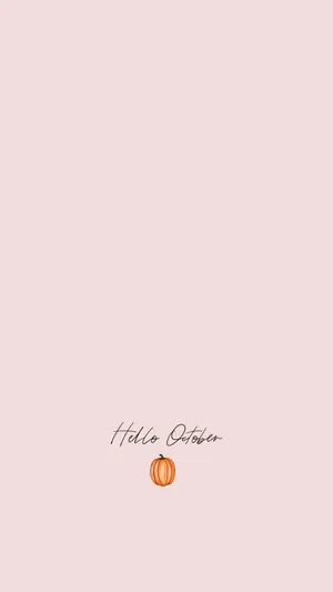 Baby Pink Hello October Phone Background Wallpaper