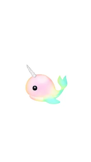 Baby Pink Narwhal Emoji Wallpaper