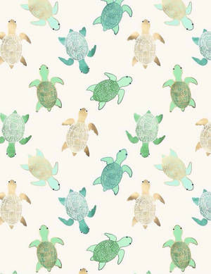 Baby Turtles Pattern Wallpaper