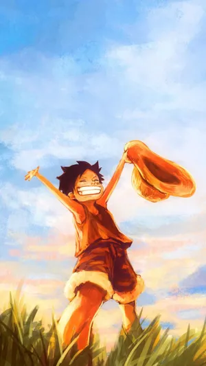Baby Version Luffy Phone Wallpaper