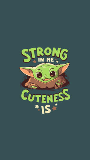 Baby Yoda Cartoon Quote Wallpaper