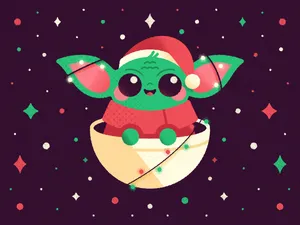 Baby Yoda Christmas Bowl Wallpaper