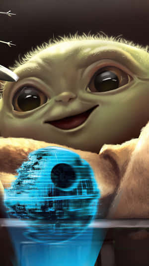 Baby Yoda Smiling Widely Iphone Wallpaper