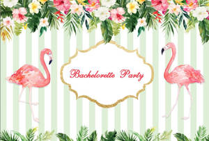 Bachelorette Party Sign With Flamingos Wallpaper