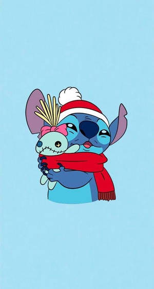 Back Hugging Stitch Aesthetic Wallpaper