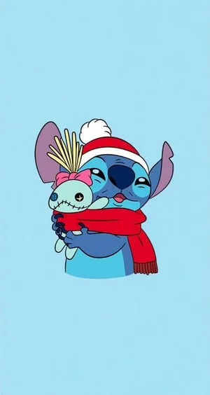 Back Hugging Stitch Aesthetic Wallpaper