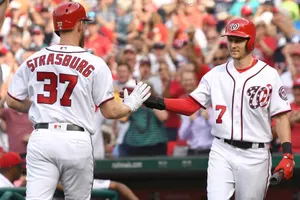 Back Shot Of Stephen Strasburg Number 37 Wallpaper