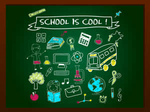 Back To School Chalkboard Doodle Wallpaper