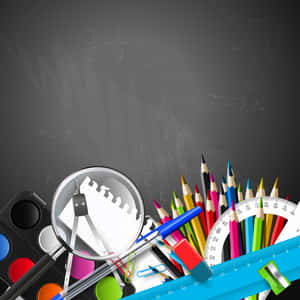 Back To School Supplies Vector Wallpaper