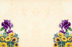 Background Design With Sunflower Wallpaper