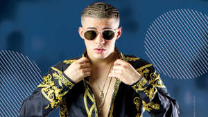 Bad Bunny Black And Gold Polo Wallpaper