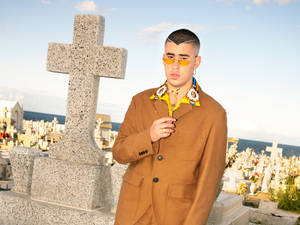 Bad Bunny Cement Cross Wallpaper