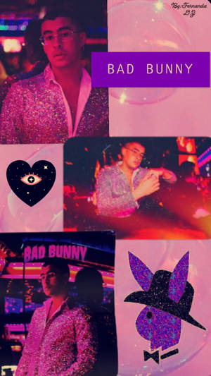 Bad Bunny With Purple Playboy Bunny Wallpaper