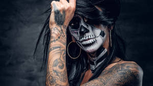 Bad Girl With Facial Tattoo Wallpaper