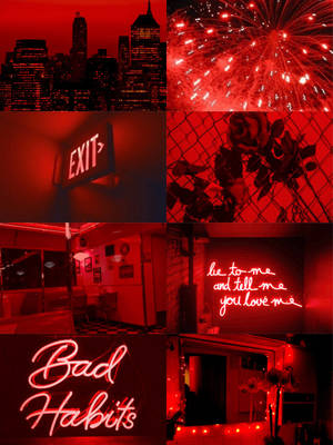 Bad Habits And Red Aesthetic Iphone Wallpaper