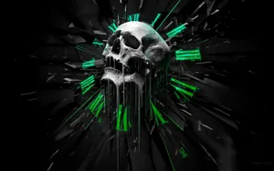 Badass Skull On Clock Wallpaper