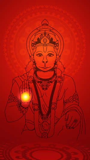 Bajrangbali Hanuman Red Background Wallpaper