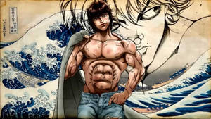 Baki Hanma And Wave Off Kanagawa Wallpaper