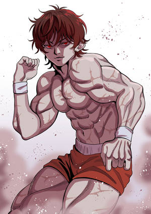 Baki Hanma Fighting Pose Art Wallpaper