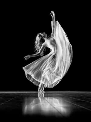 Ballerina Black And White Dress Photography Wallpaper