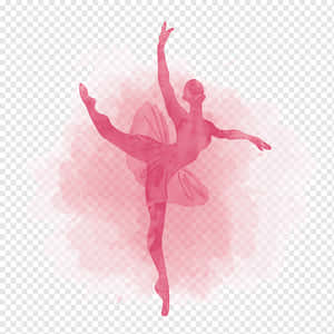 Ballerina Dancer Pink Watercolor Art Wallpaper