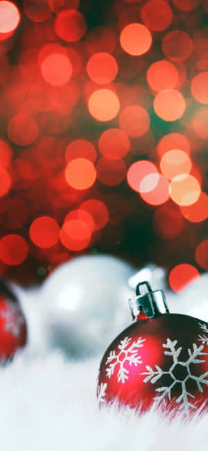 Balls Red Christmas Iphone Wallpaper