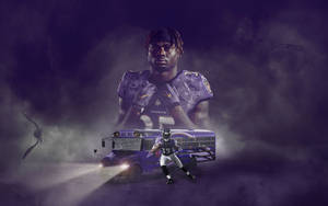 Baltimore Ravens Gus Edwards Poster Wallpaper