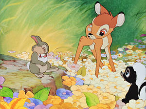 Bambi With Flower And Thumper Wallpaper