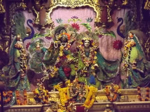 Banke Bihari Temple Statue Of Deity Wallpaper