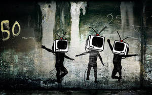 Banksy Tv Head Wallpaper