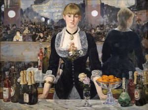 Bar At Folies-bergère Impressionist Art Wallpaper